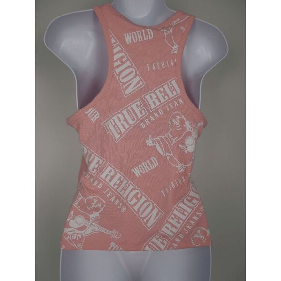 TRUE RELIGION Women's Ombre Goddess Crewneck Racer Back Ribbed Tank Top S - Picture 3 of 8
